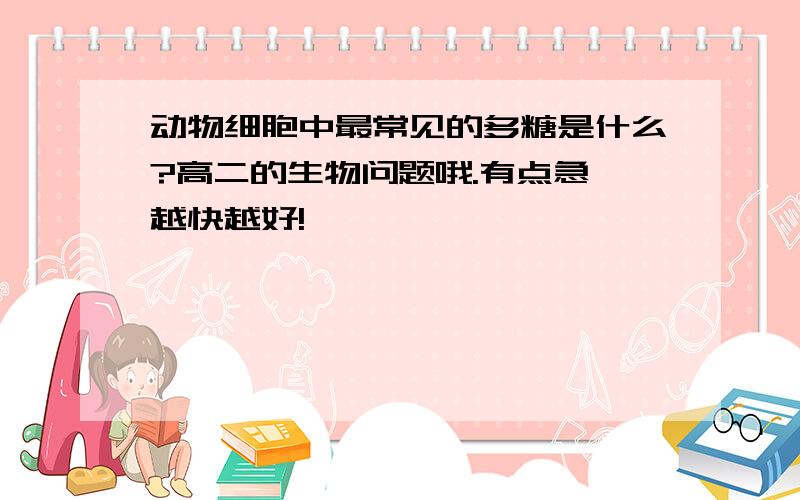 动物细胞中最常见的多糖是什么?高二的生物问题哦.有点急,越快越好!