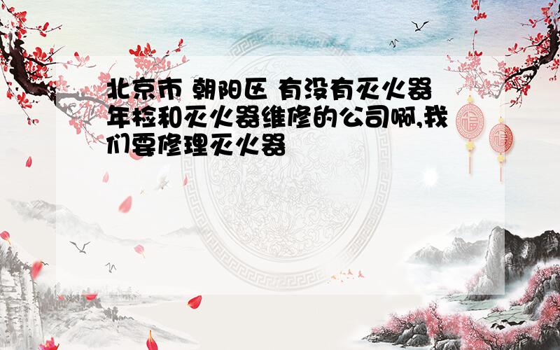 北京市 朝阳区 有没有灭火器年检和灭火器维修的公司啊,我们要修理灭火器