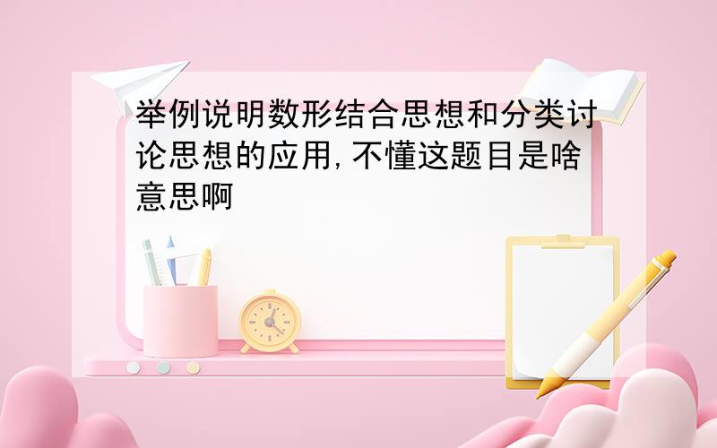 举例说明数形结合思想和分类讨论思想的应用,不懂这题目是啥意思啊