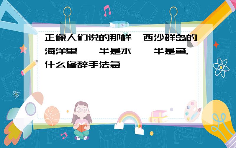 正像人们说的那样,西沙群岛的海洋里,一半是水,一半是鱼.什么修辞手法急