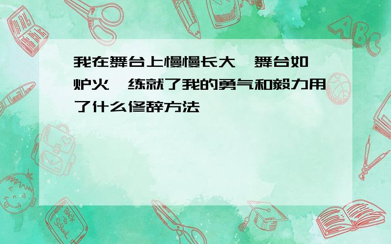 我在舞台上慢慢长大,舞台如一炉火,练就了我的勇气和毅力用了什么修辞方法