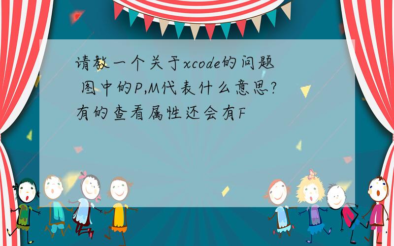 请教一个关于xcode的问题 图中的P,M代表什么意思?有的查看属性还会有F