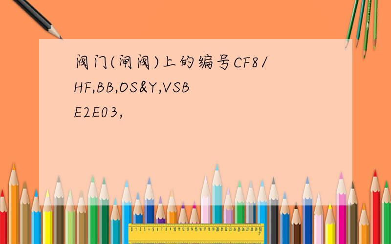 阀门(闸阀)上的编号CF8/HF,BB,OS&Y,VSBE2E03,