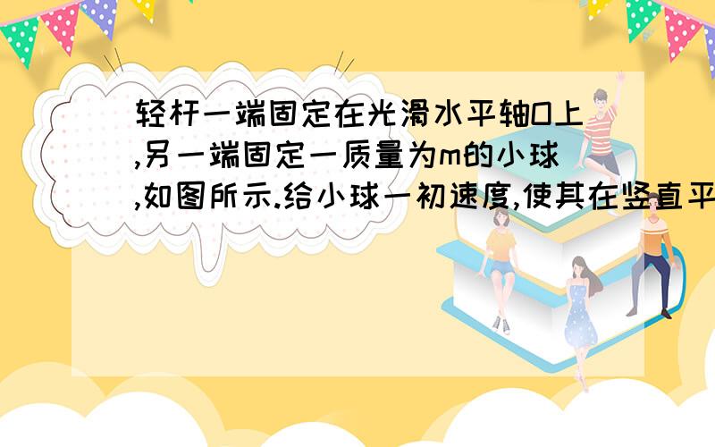 轻杆一端固定在光滑水平轴O上,另一端固定一质量为m的小球,如图所示.给小球一初速度,使其在竖直平面内做p,q分别表示轨道的最高点和最低点,则小球在这两点对杆的作用力大小之差可能是（