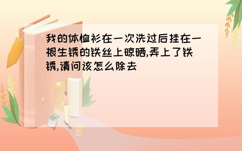 我的体恤衫在一次洗过后挂在一根生锈的铁丝上晾晒,弄上了铁锈,请问该怎么除去