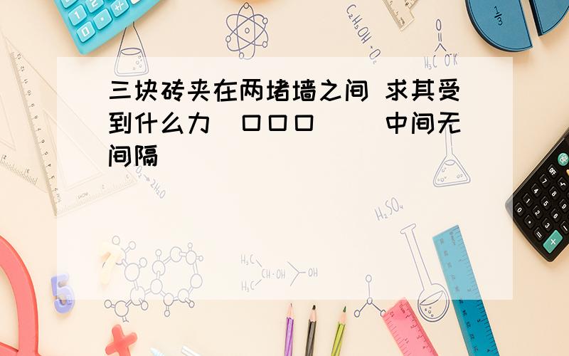 三块砖夹在两堵墙之间 求其受到什么力|口口口| （中间无间隔）