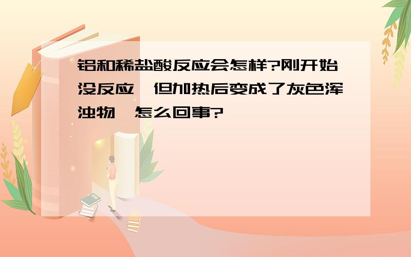 铝和稀盐酸反应会怎样?刚开始没反应,但加热后变成了灰色浑浊物,怎么回事?