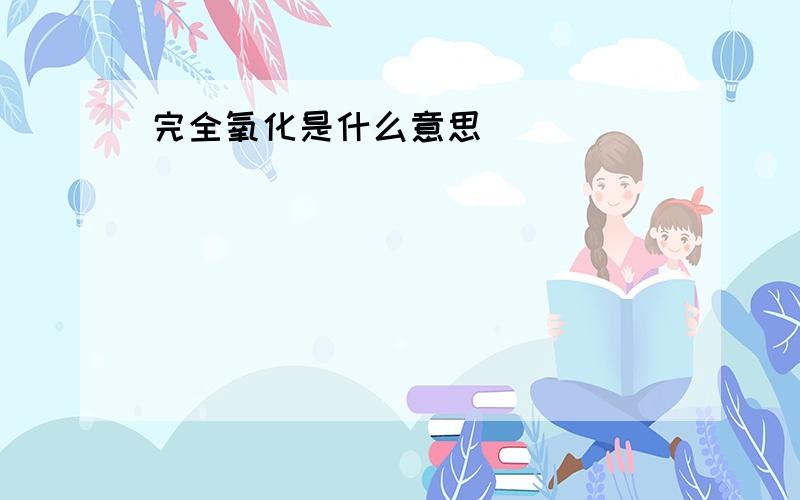 完全氧化是什么意思