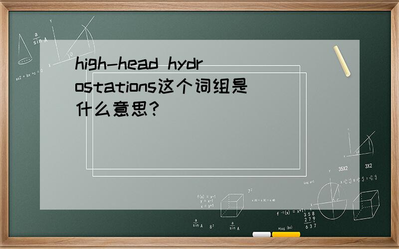 high-head hydrostations这个词组是什么意思?