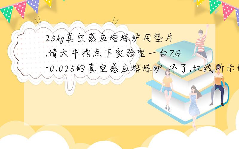 25kg真空感应熔炼炉用垫片,请大牛指点下实验室一台ZG-0.025的真空感应熔炼炉 坏了,红线所示的位置 漏水,一查是密封圈坏了.在机电市场找了一圈,竟然没有发现能用的密封垫.       哪位业界大