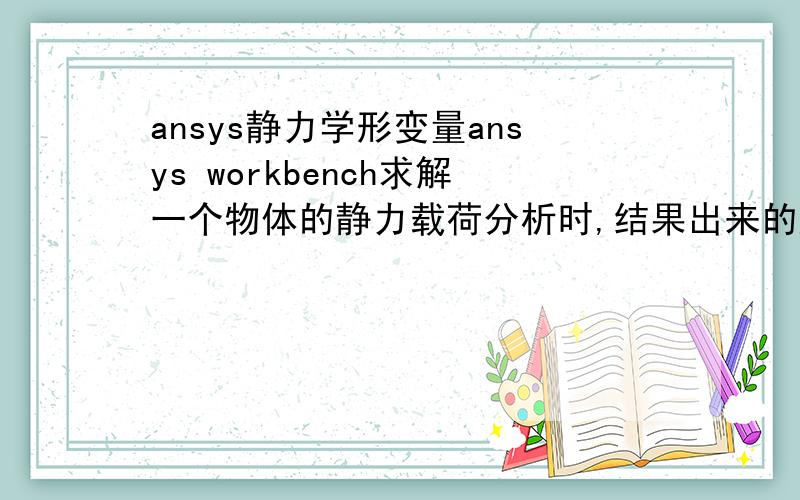 ansys静力学形变量ansys workbench求解一个物体的静力载荷分析时,结果出来的应力远小于屈服强度,但是总体的变形量却超过实际零件能达到的极限,PROE模拟出来的结果应力相差不大,变形量却太大