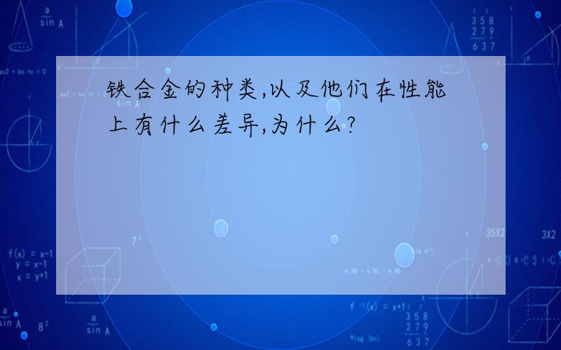 铁合金的种类,以及他们在性能上有什么差异,为什么?