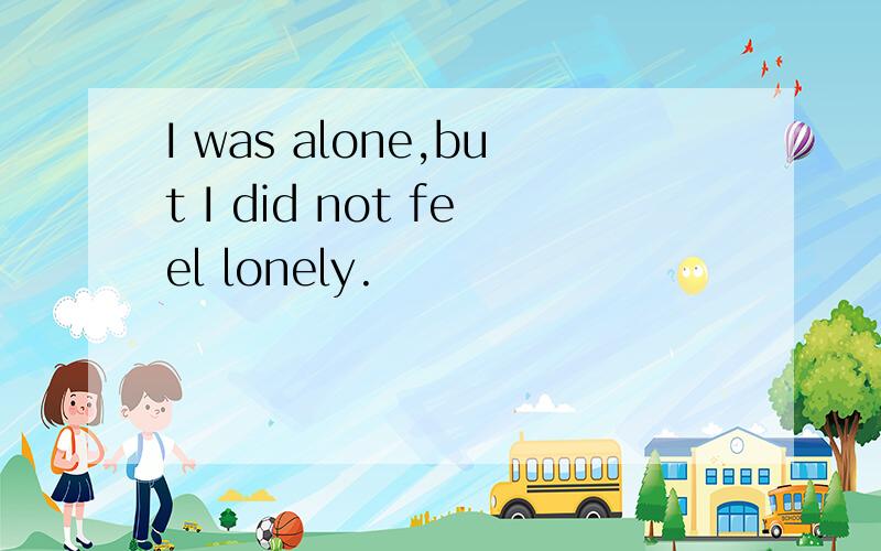 I was alone,but I did not feel lonely.