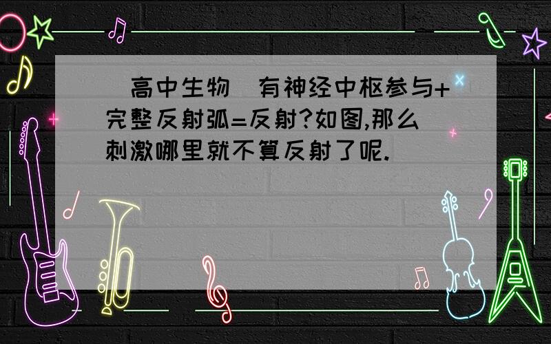 [高中生物]有神经中枢参与+完整反射弧=反射?如图,那么刺激哪里就不算反射了呢.