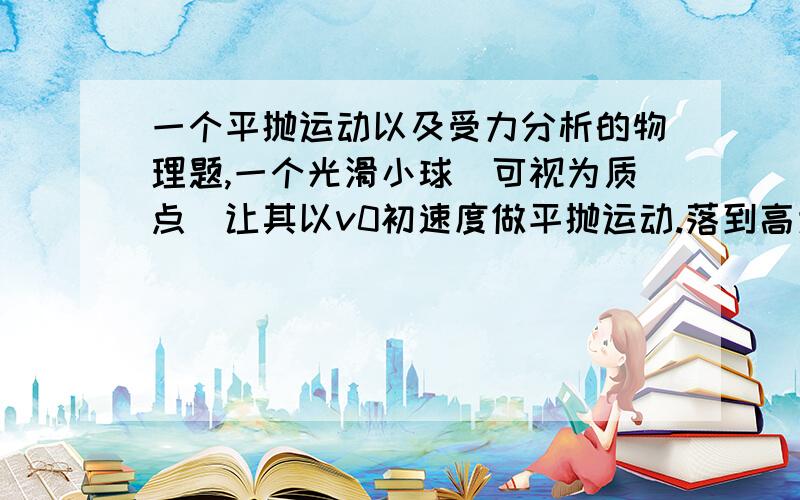 一个平抛运动以及受力分析的物理题,一个光滑小球（可视为质点）让其以v0初速度做平抛运动.落到高为h的地面上,耗时t1.然后在其运动轨迹上加一个重合的光滑轨道,仍以v0为初速度,问这次运