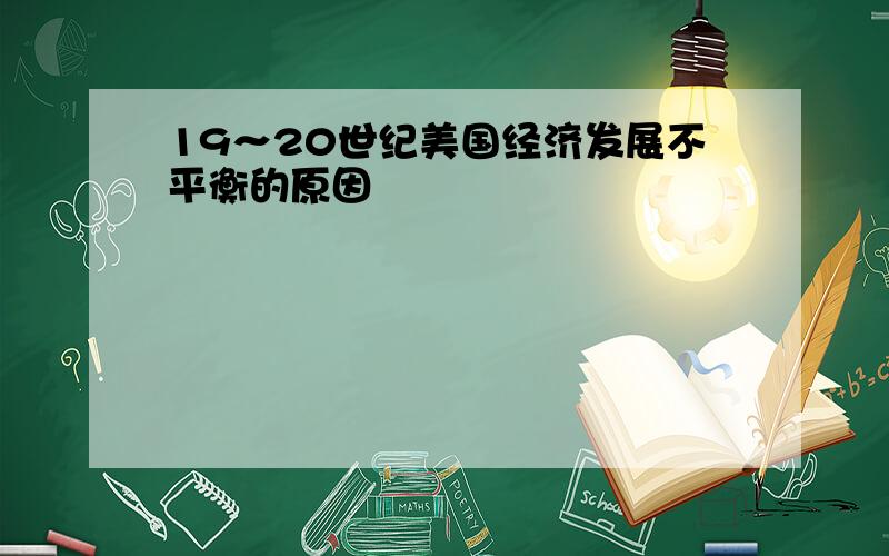 19～20世纪美国经济发展不平衡的原因