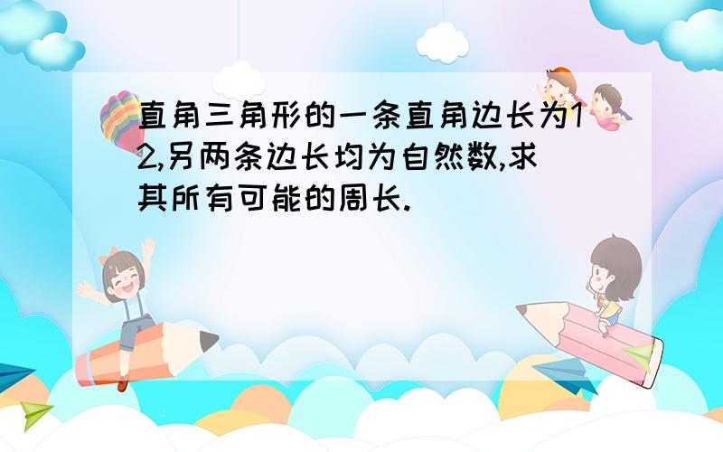 直角三角形的一条直角边长为12,另两条边长均为自然数,求其所有可能的周长.