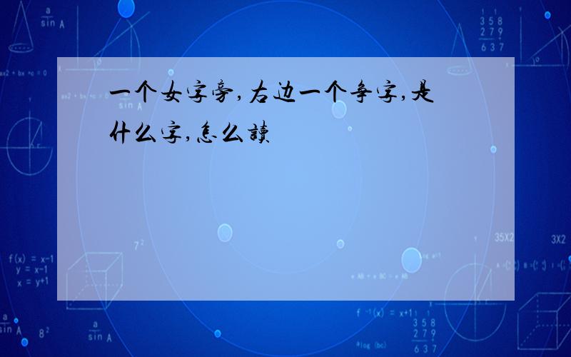 一个女字旁,右边一个争字,是什么字,怎么读