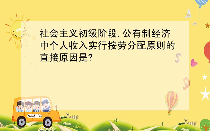 社会主义初级阶段,公有制经济中个人收入实行按劳分配原则的直接原因是?