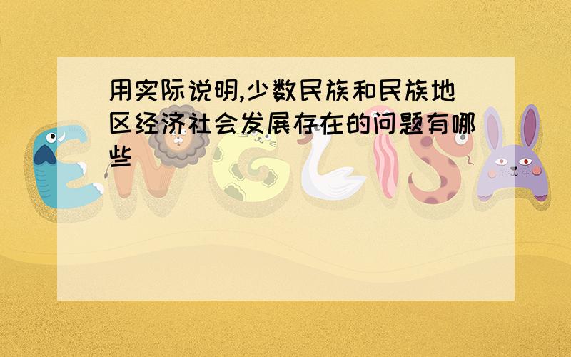 用实际说明,少数民族和民族地区经济社会发展存在的问题有哪些