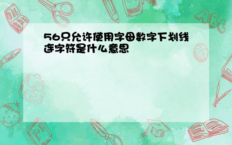 56只允许使用字母数字下划线连字符是什么意思