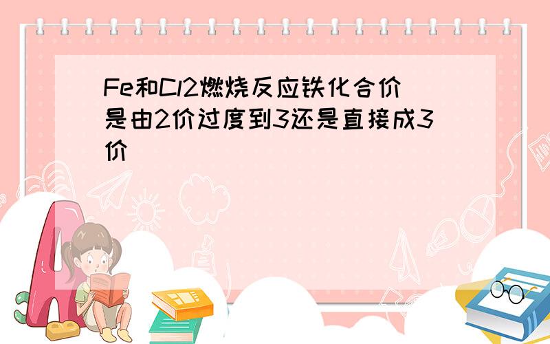 Fe和Cl2燃烧反应铁化合价是由2价过度到3还是直接成3价