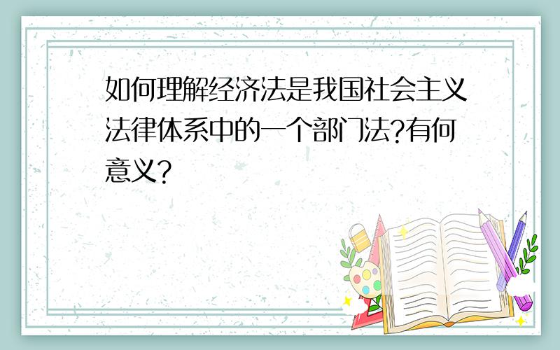 如何理解经济法是我国社会主义法律体系中的一个部门法?有何意义?