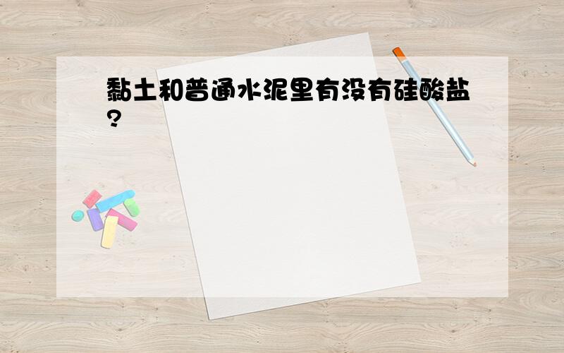 黏土和普通水泥里有没有硅酸盐?