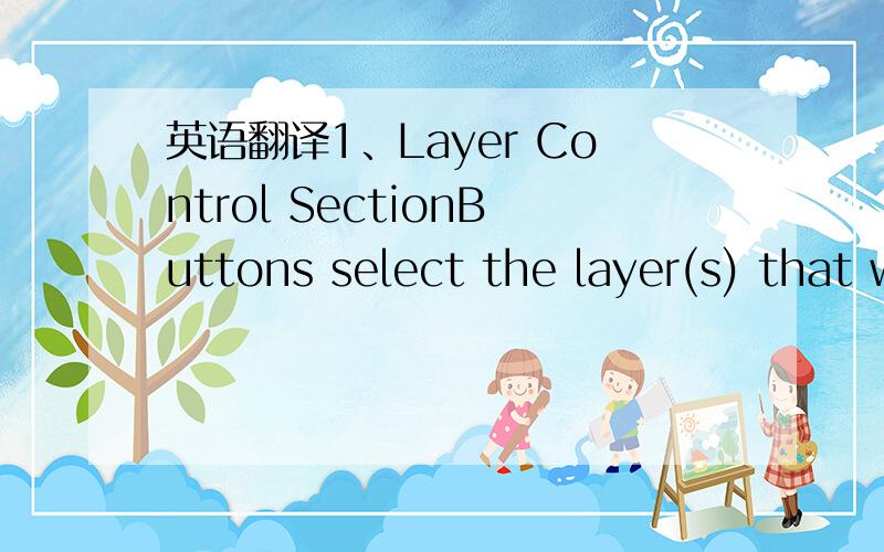 英语翻译1、Layer Control SectionButtons select the layer(s) that will transition to or fromProgram.Split buttons control the “mode” of each mixer.2、Layer Functions SectionButtons in this section apply to the active (blinking) layer,enablin