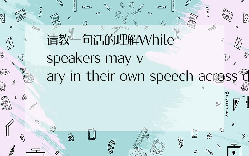 请教一句话的理解While speakers may vary in their own speech across dialect boundaries,often subconsciously,they were easily aware of slight differences in the speech of others.【A form of linguistic prejudice emerges in that groups may arbit