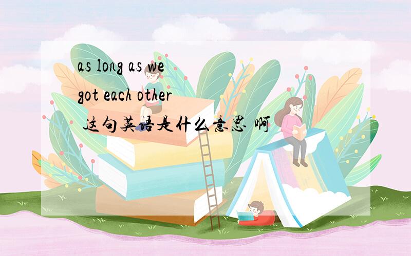 as long as we got each other 这句英语是什么意思 啊