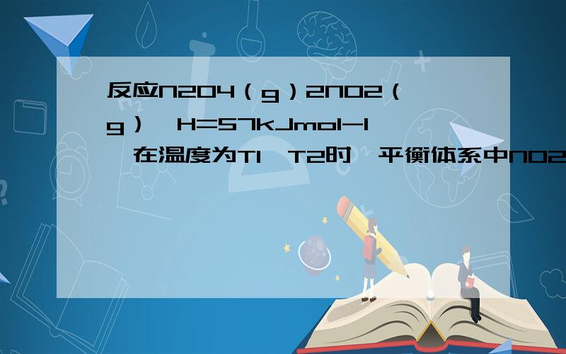 反应N2O4（g）2NO2（g）△H=57kJmol-1,在温度为T1、T2时,平衡体系中NO2的体积分数随压强的变化曲线如图所示．下列说法正确的是（　　）A、a、c两点的反应速率：a＞cB、a、c两点气体的颜色：a深,