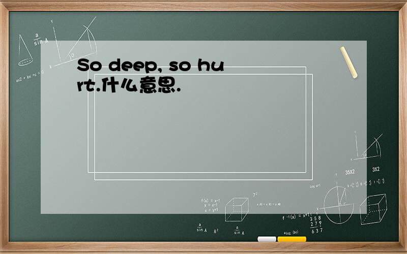 So deep, so hurt.什么意思.