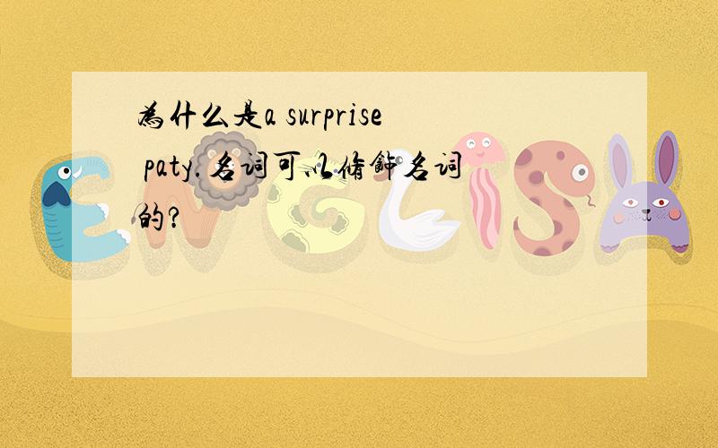 为什么是a surprise paty.名词可以修饰名词的?