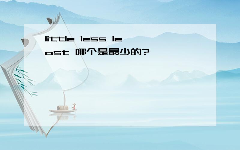 little less least 哪个是最少的?