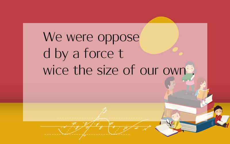 We were opposed by a force twice the size of our own .