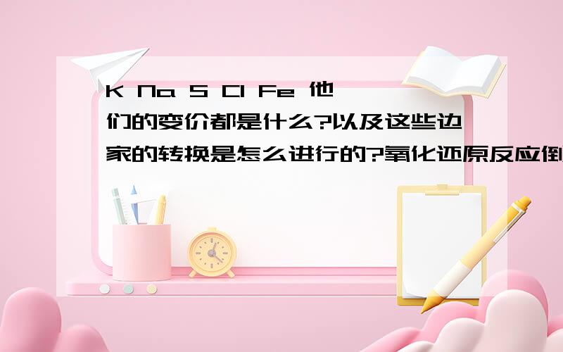 K Na S Cl Fe 他们的变价都是什么?以及这些边家的转换是怎么进行的?氧化还原反应倒地怎么个怎么进行罚?