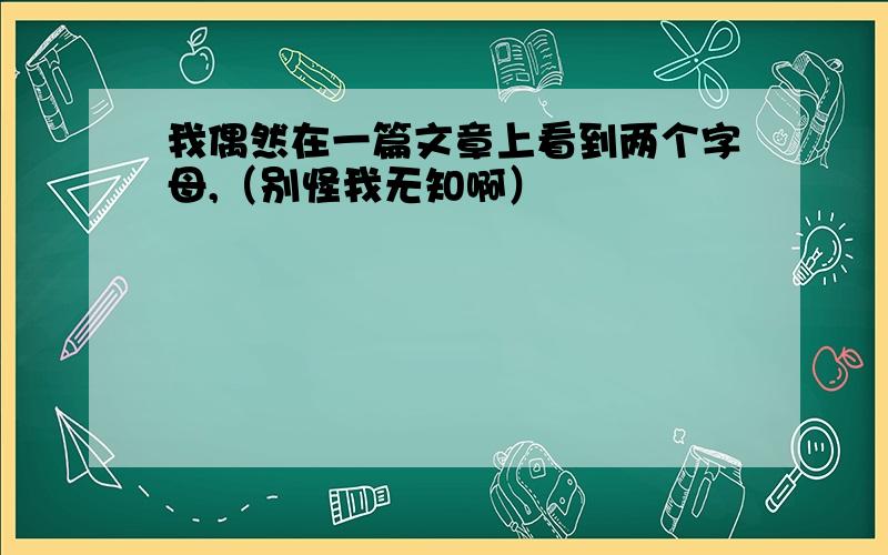 我偶然在一篇文章上看到两个字母,（别怪我无知啊）