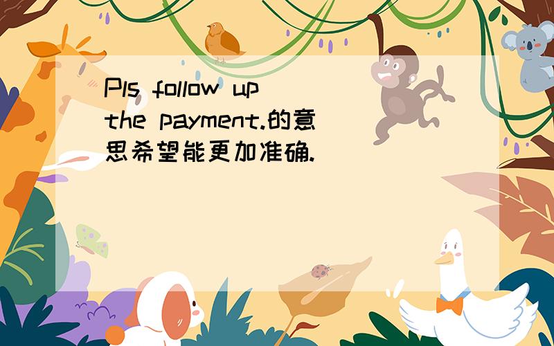 Pls follow up the payment.的意思希望能更加准确.