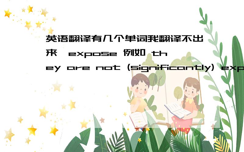 英语翻译有几个单词我翻译不出来,expose 例如 they are not (significantly) exposed to foreign-exchange risk.exposure 例如exchange-risk exposure individual currency positions里的 positions下面几句话该如何翻译For example,som