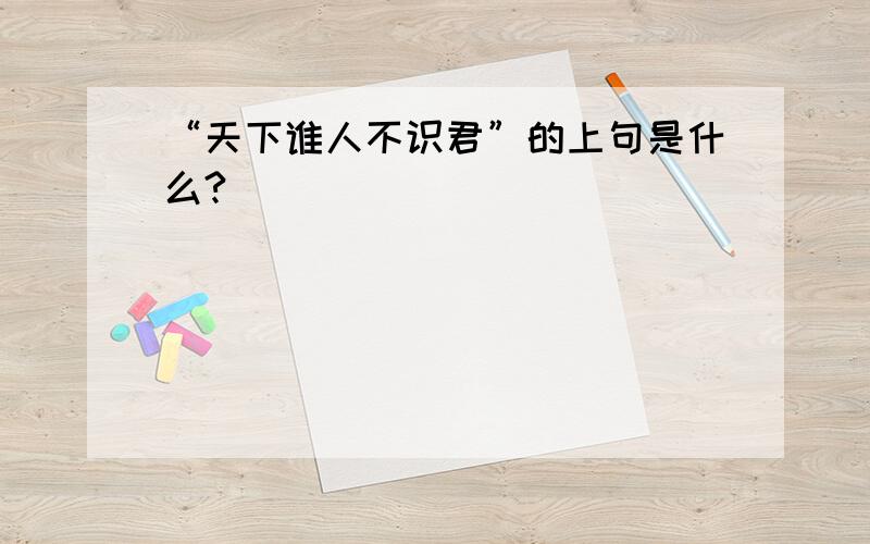 “天下谁人不识君”的上句是什么?