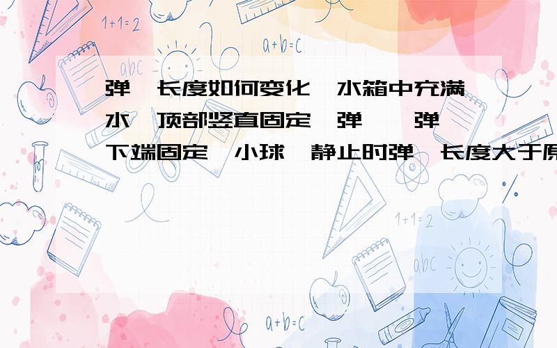 弹簧长度如何变化一水箱中充满水,顶部竖直固定一弹簧,弹簧下端固定一小球,静止时弹簧长度大于原长.问当水箱加速下降时,弹簧长度如何变化.