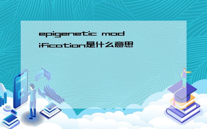 epigenetic modification是什么意思