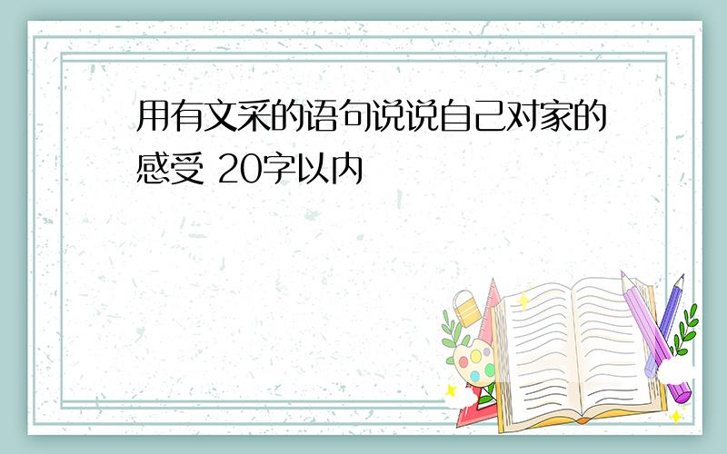 用有文采的语句说说自己对家的感受 20字以内