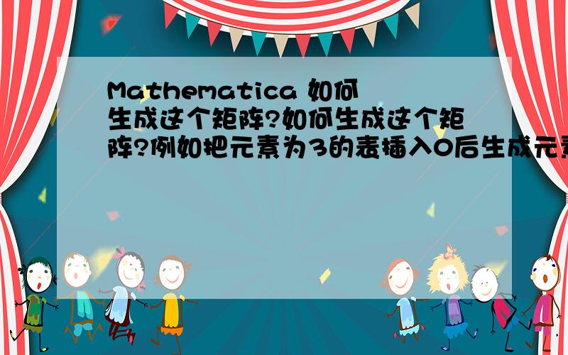 Mathematica 如何生成这个矩阵?如何生成这个矩阵?例如把元素为3的表插入0后生成元素为6的表.输入:     s1={{a1,a2,a3},{a4,a5,a6},{a7,a8,a9},{a10,a11,a12}};输出:     s2={{a1,a2,a3,0,0,0},{0,a4,a5,a6,0,0},{0,0,a7,a8,a9,0}