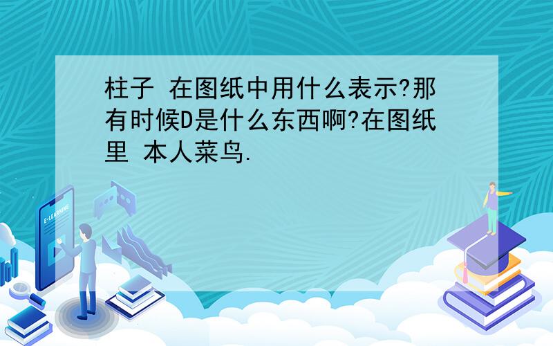 柱子 在图纸中用什么表示?那有时候D是什么东西啊?在图纸里 本人菜鸟.