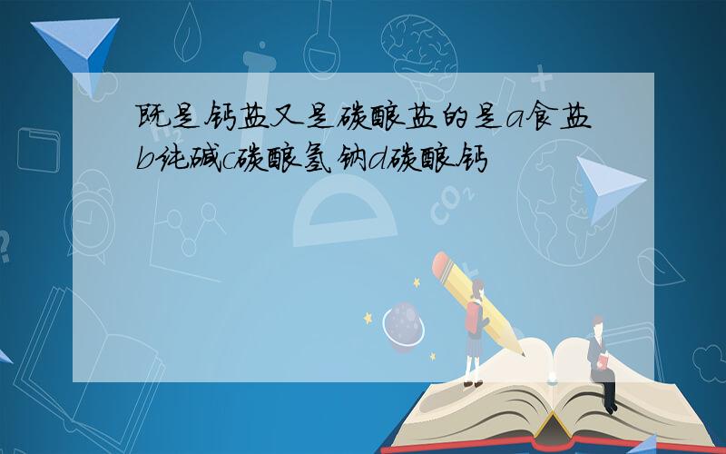 既是钙盐又是碳酸盐的是a食盐b纯碱c碳酸氢钠d碳酸钙