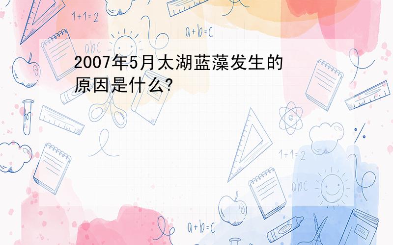 2007年5月太湖蓝藻发生的原因是什么?