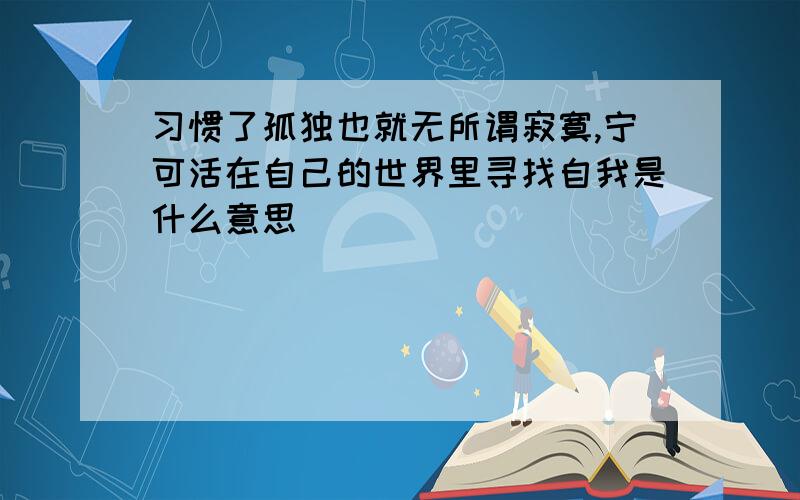 习惯了孤独也就无所谓寂寞,宁可活在自己的世界里寻找自我是什么意思