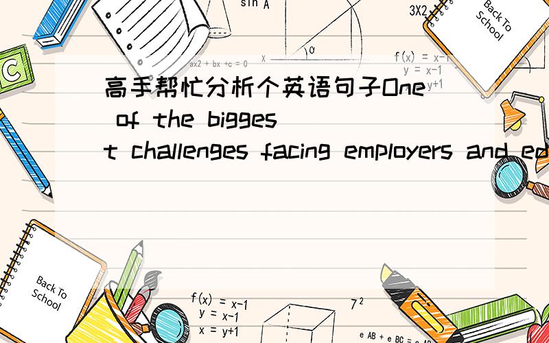 高手帮忙分析个英语句子One of the biggest challenges facing employers and educators today is the rapid advance of globalizan.这句应该如何翻译啊?rapid advance 还有facing这个语法结构怎么解?整个句子看起来怎么怪怪